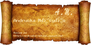 Andruska Mátyás névjegykártya